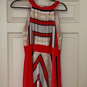 Eliza J Scarf print Crepe de Chine Fit and Flair Maxi Dress